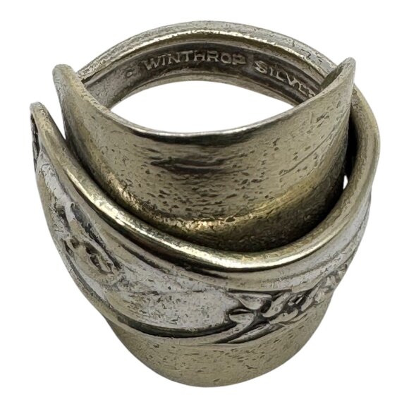 Antique Gerber Baby Winthrop Silver Plated Spoon Artisan Ring Size 9.5 - Picture 6 of 13